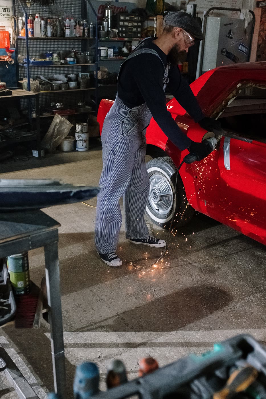 Detailing a classic car before photography
